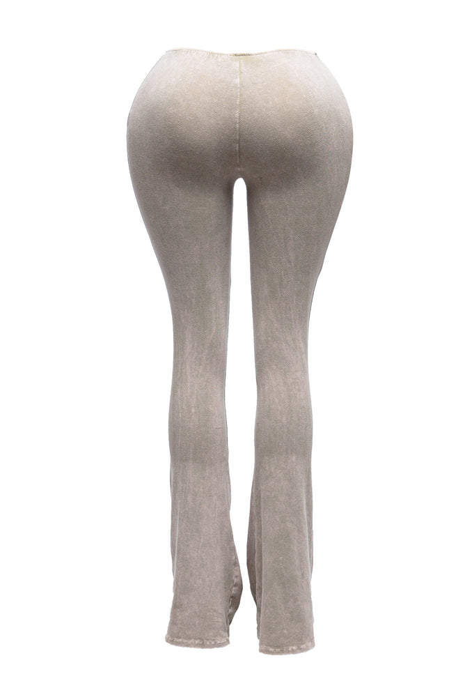 Mineral washed ruched rise flare pant - Muvin 