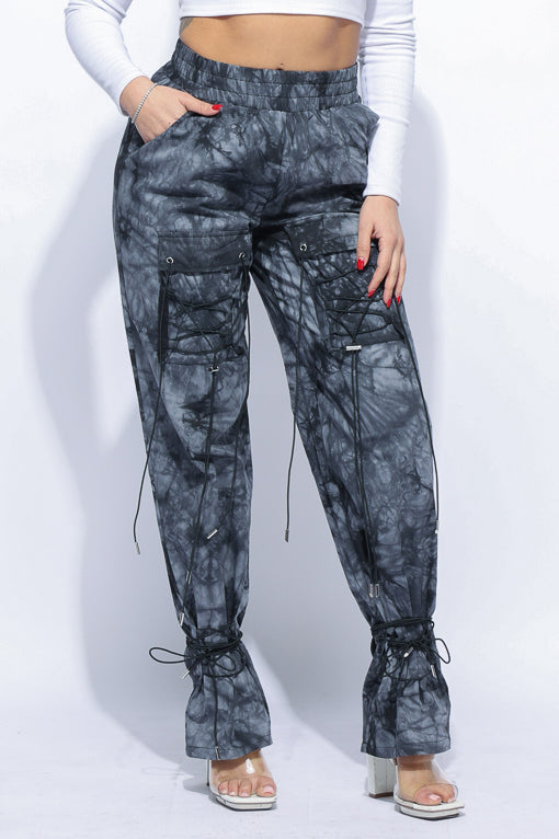 Parachute lace up jogger pants - Muvin 