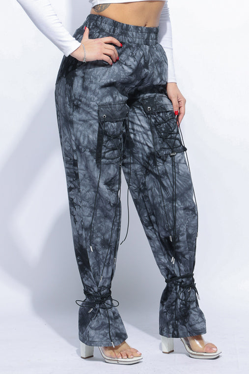 Parachute lace up jogger pants - Muvin 