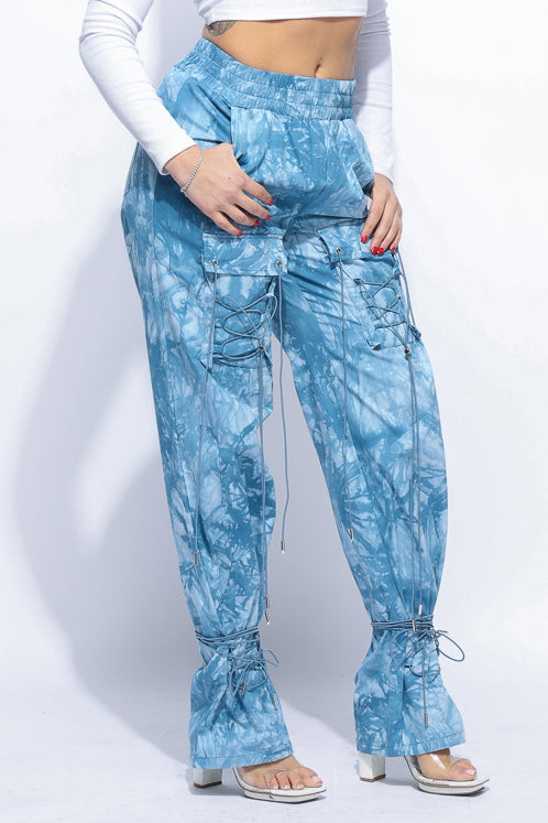 Parachute lace up jogger pants - Muvin 