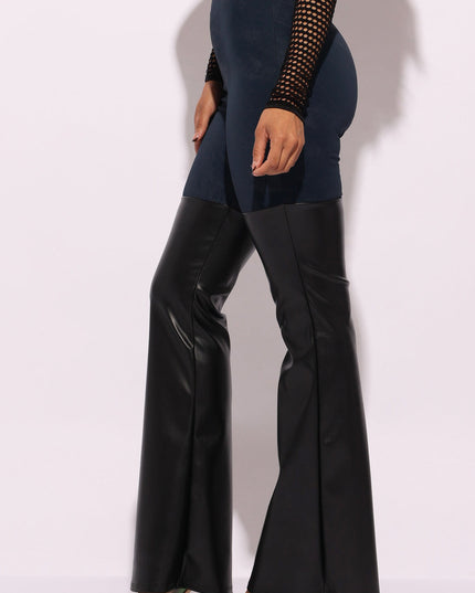 PU color block pants - Muvin 