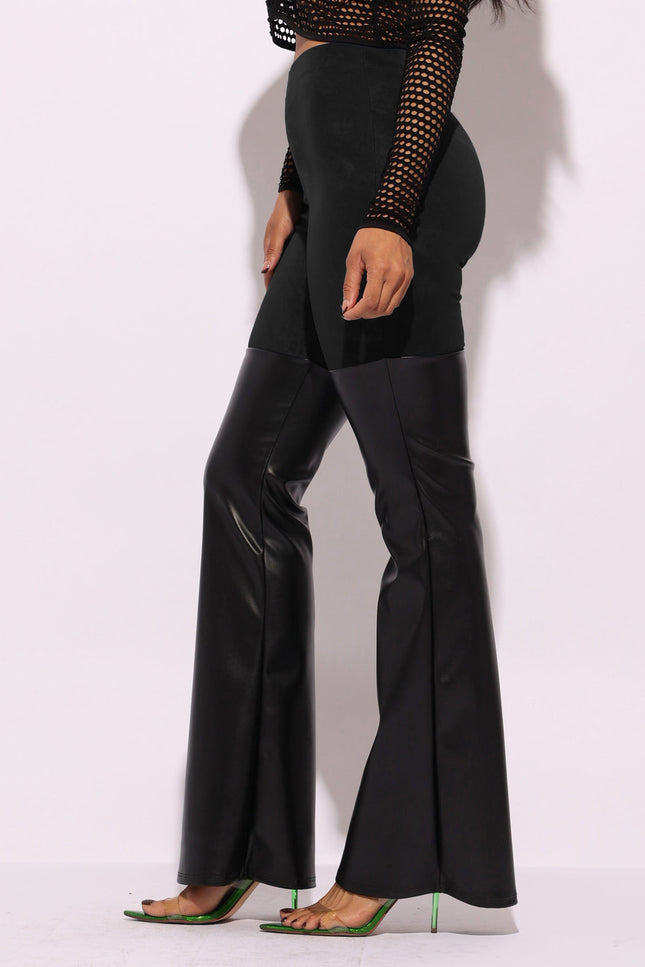 PU color block pants - Muvin 
