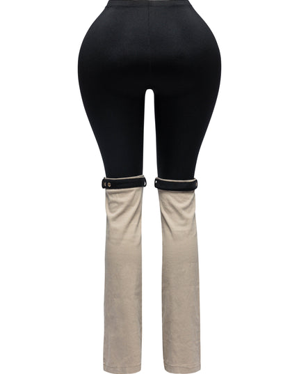 Buckled contrast pants - Muvin 