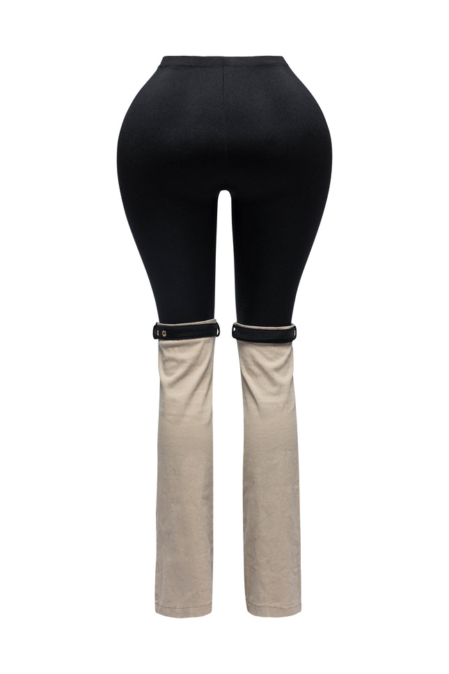 Buckled contrast pants - Muvin 