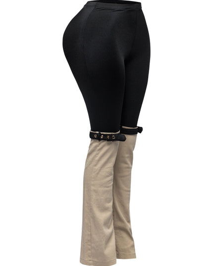 Buckled contrast pants - Muvin 