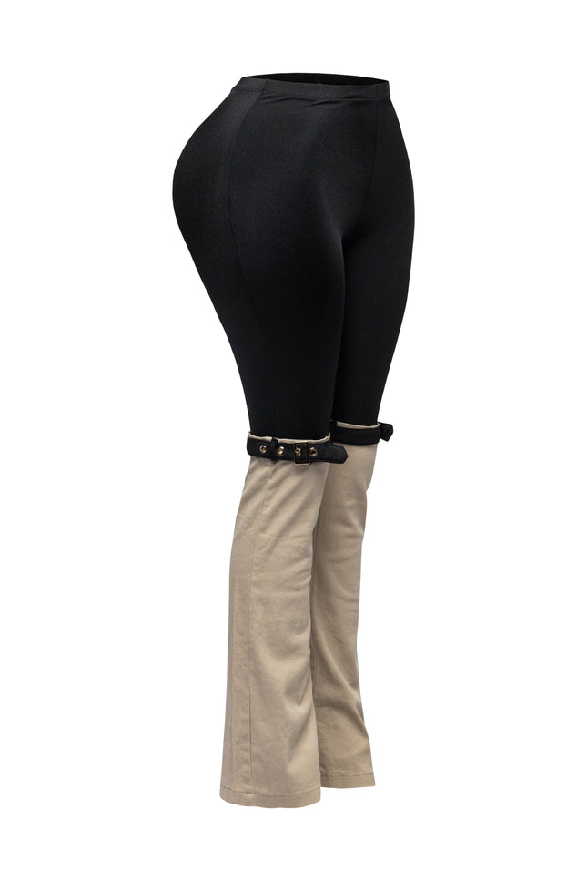 Buckled contrast pants - Muvin 