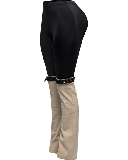 Buckled contrast pants - Muvin 