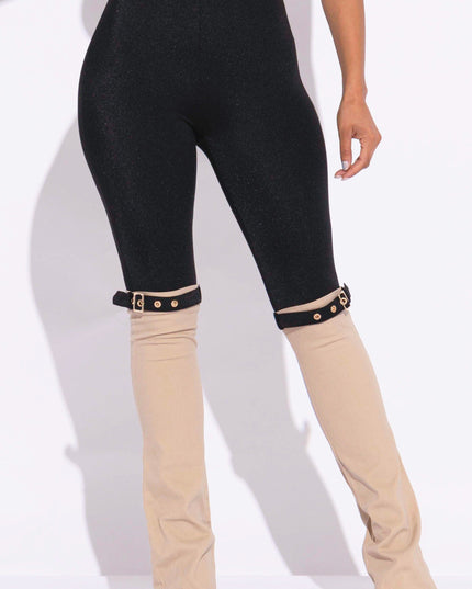Buckled contrast pants - Muvin 