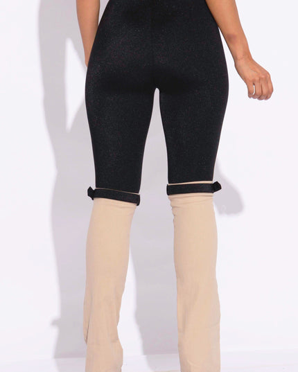 Buckled contrast pants - Muvin 