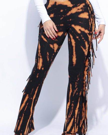 Tie dye fringe pants - Muvin 