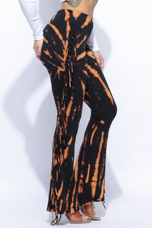Tie dye fringe pants - Muvin 
