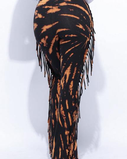 Tie dye fringe pants - Muvin 