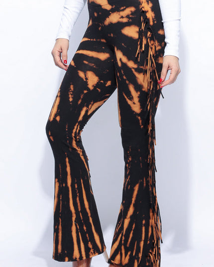 Tie dye fringe pants - Muvin 