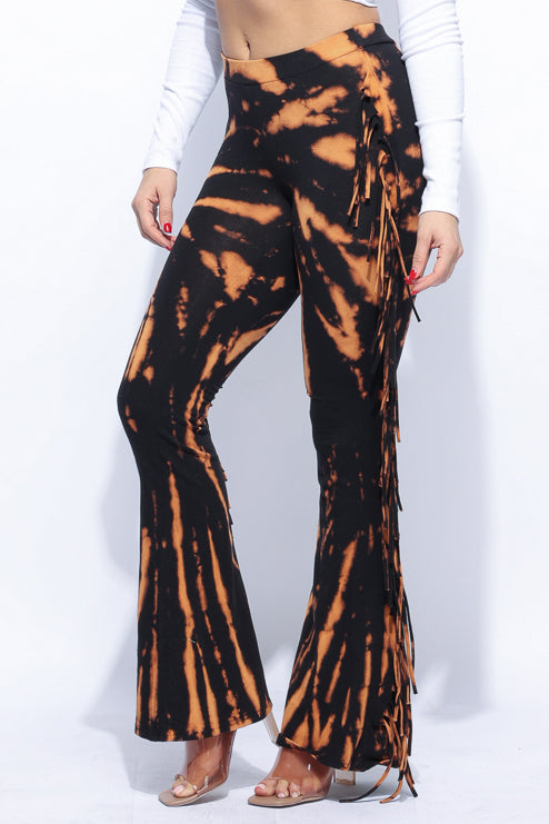 Tie dye fringe pants - Muvin 