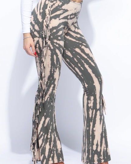 Tie dye fringe pants - Muvin 