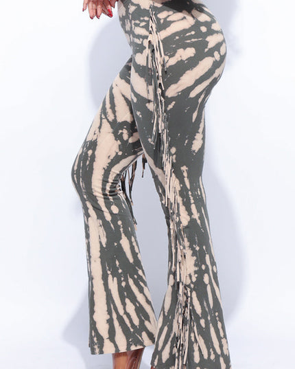 Tie dye fringe pants - Muvin 