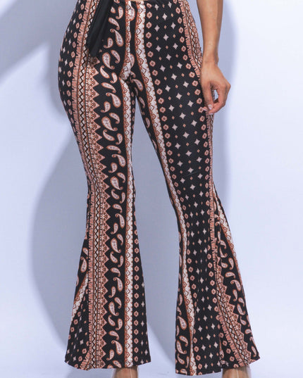Super flared bell bottom boho printed pants - Muvin 