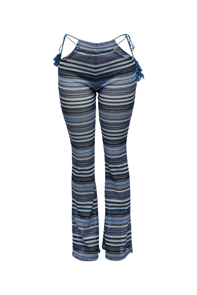 Tassel strip tied sheer pants - Muvin 