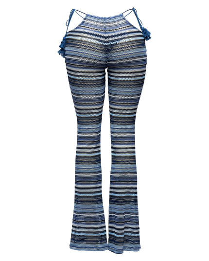 Tassel strip tied sheer pants - Muvin 