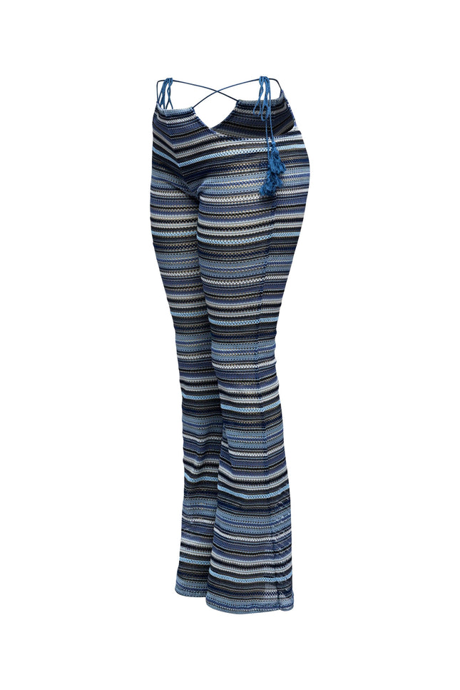 Tassel strip tied sheer pants - Muvin 