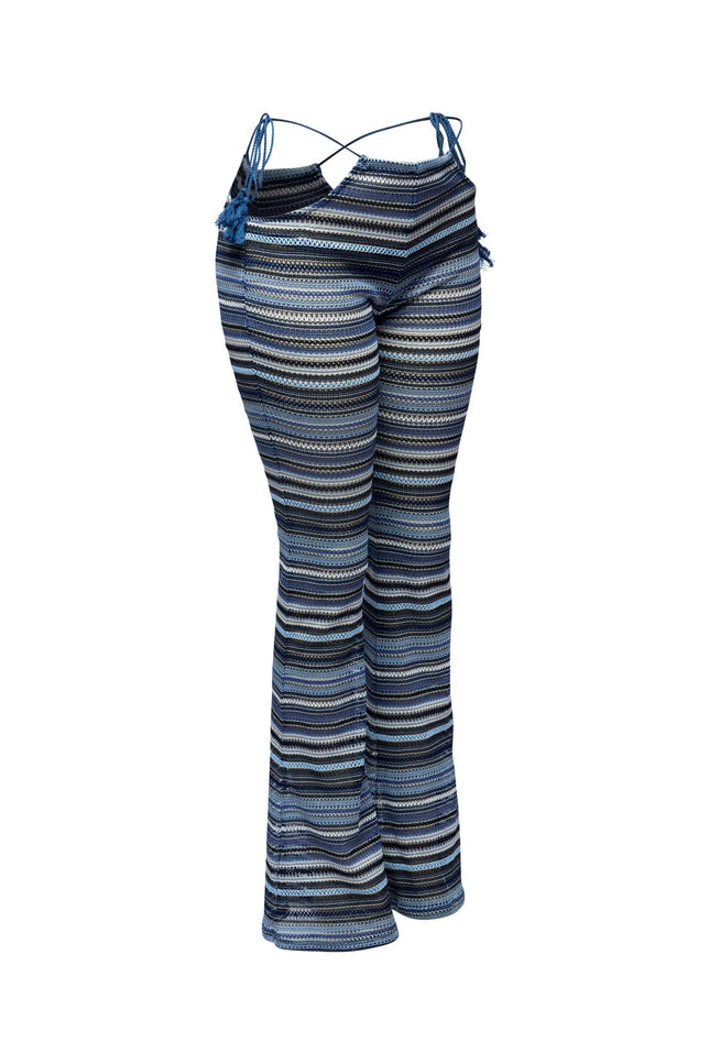 Tassel strip tied sheer pants - Muvin 