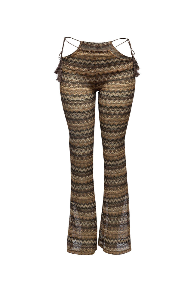 Tassel strip tied sheer pants - Muvin 