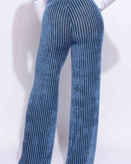Striped wide leg pants - Muvin 