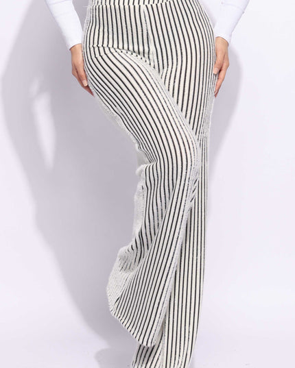 Striped wide leg pants - Muvin 