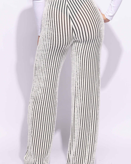 Striped wide leg pants - Muvin 