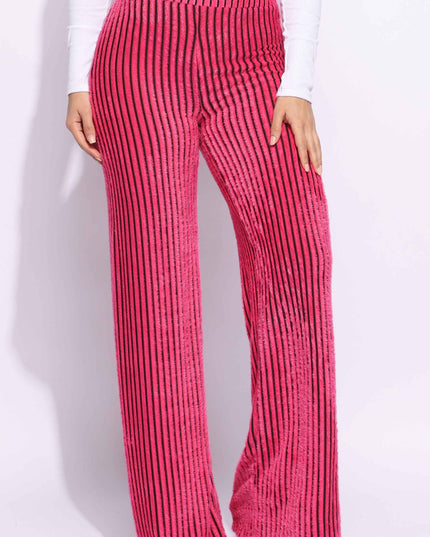 Striped wide leg pants - Muvin 