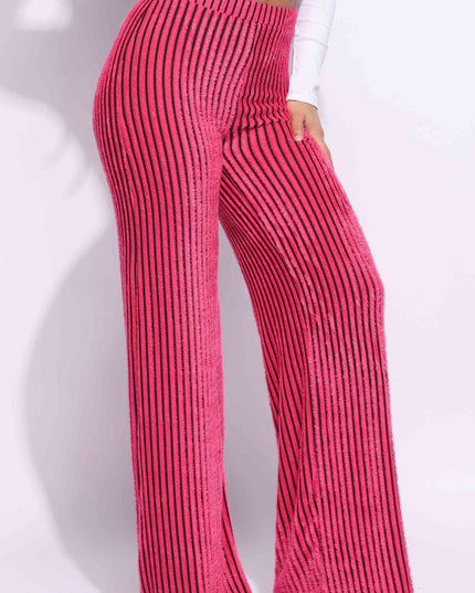 Striped wide leg pants - Muvin 