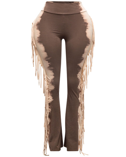 Two tone fringe pants - Muvin 