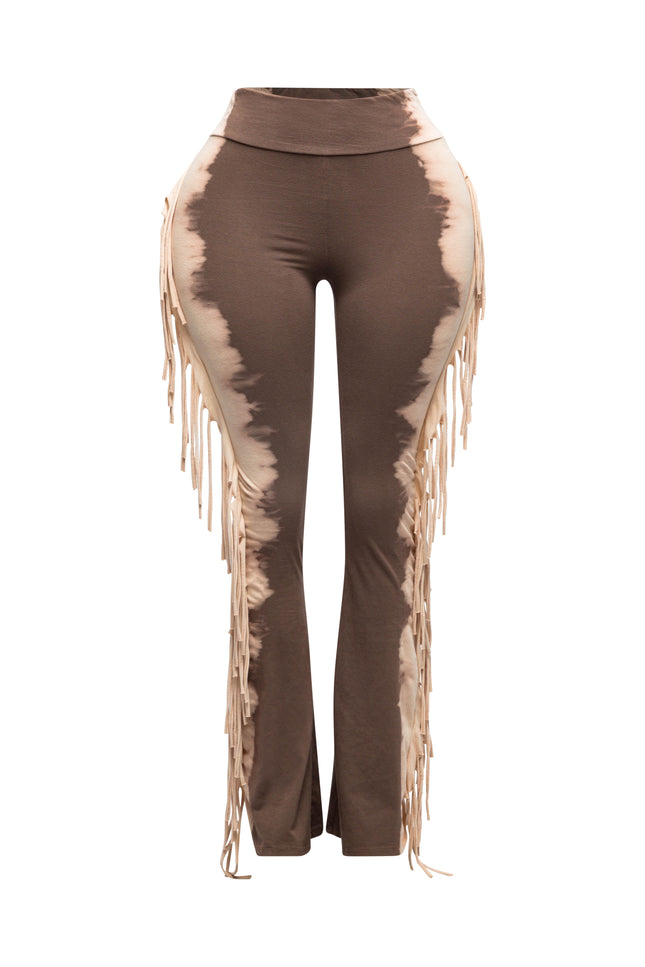 Two tone fringe pants - Muvin 