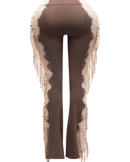 Two tone fringe pants - Muvin 