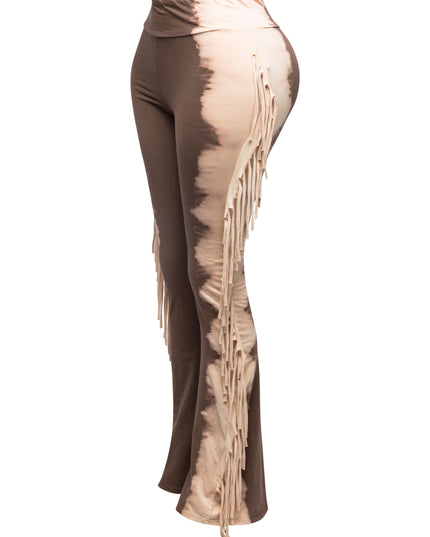 Two tone fringe pants - Muvin 