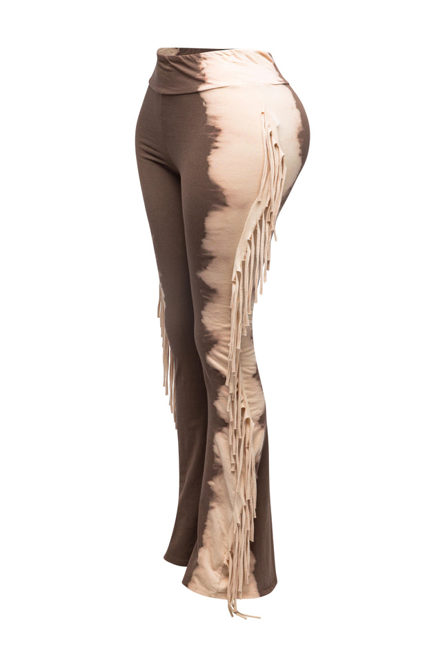 Two tone fringe pants - Muvin 