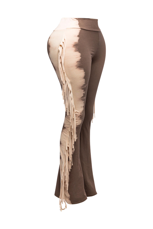Two tone fringe pants - Muvin 