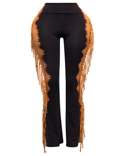 Two tone fringe pants - Muvin 