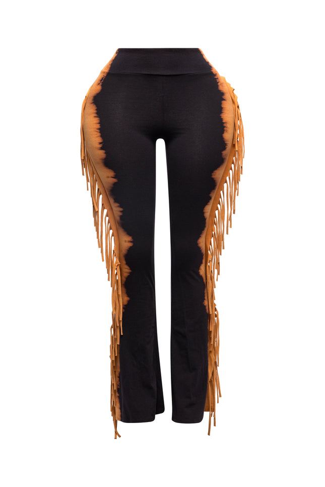 Two tone fringe pants - Muvin 