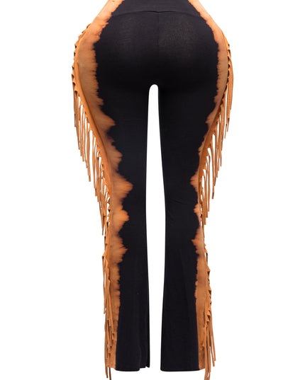 Two tone fringe pants - Muvin 