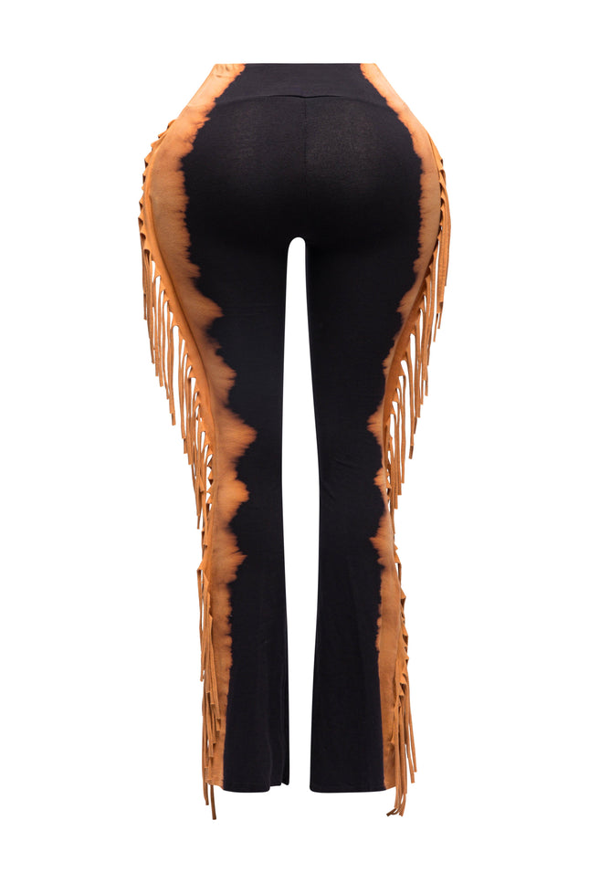 Two tone fringe pants - Muvin 