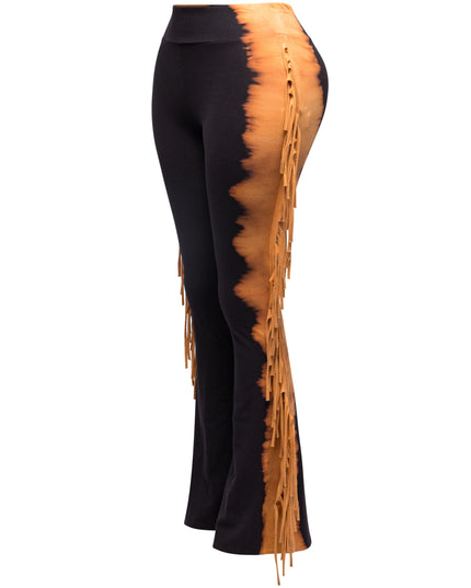 Two tone fringe pants - Muvin 