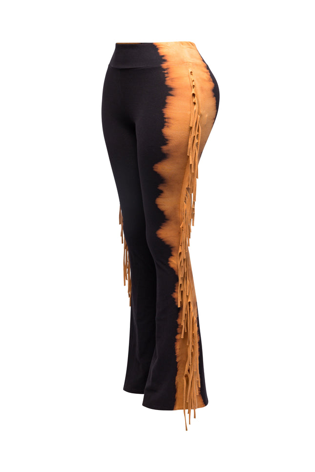 Two tone fringe pants - Muvin 