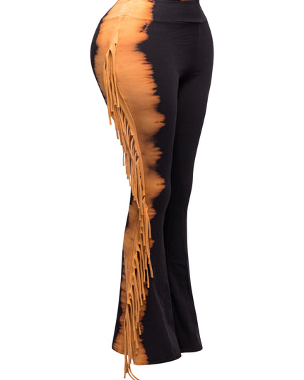 Two tone fringe pants - Muvin 