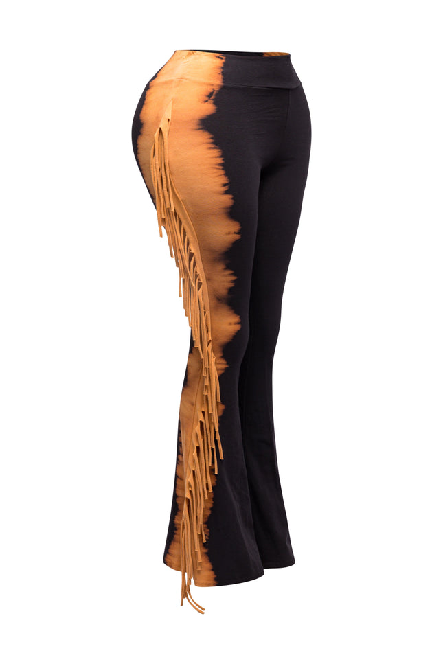 Two tone fringe pants - Muvin 