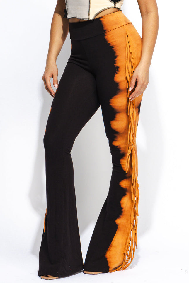 Two tone fringe pants - Muvin 