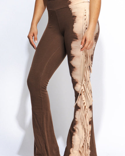 Two tone fringe pants - Muvin 
