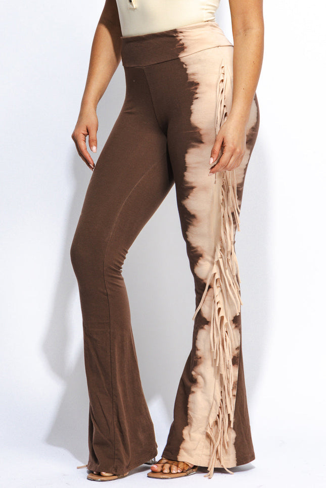 Two tone fringe pants - Muvin 