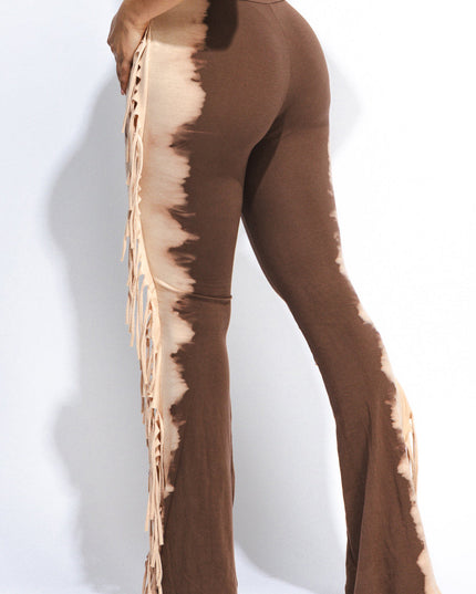 Two tone fringe pants - Muvin 