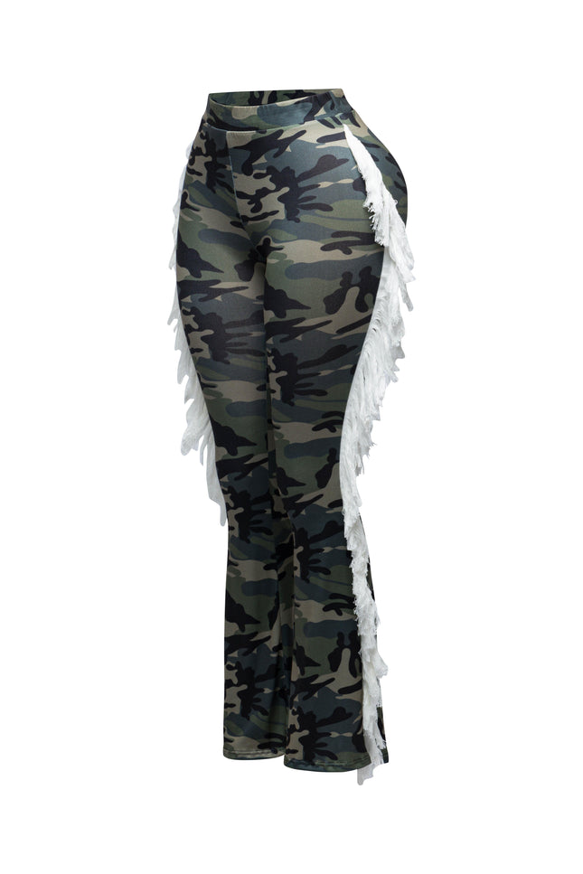Fringe detailed pants - Muvin 